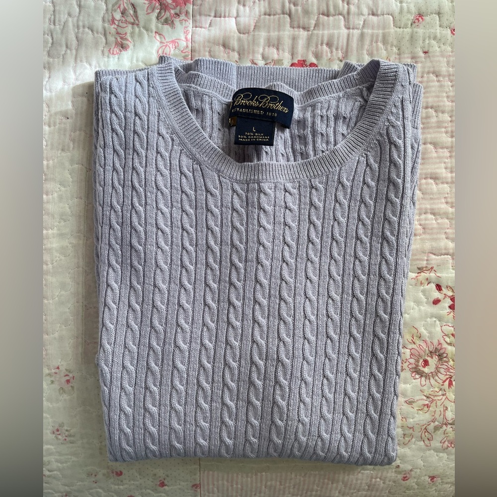 Vintage Brooks Brothers Lavender Short-Sleeve Sweater Top